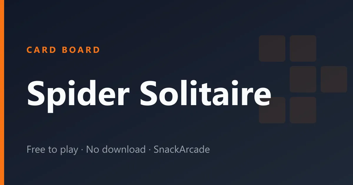 Spider Solitaire table with eight tableau columns of cards and suits being built