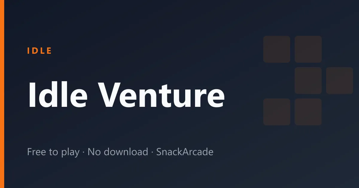 Idle Venture dashboard with earnings counters, upgrade buttons and manager icons