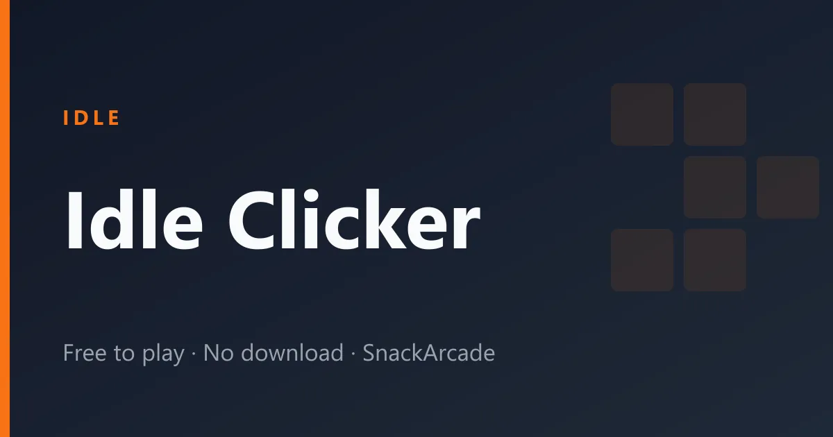 Idle Clicker dashboard with a click button, upgrade cards and a rising counter