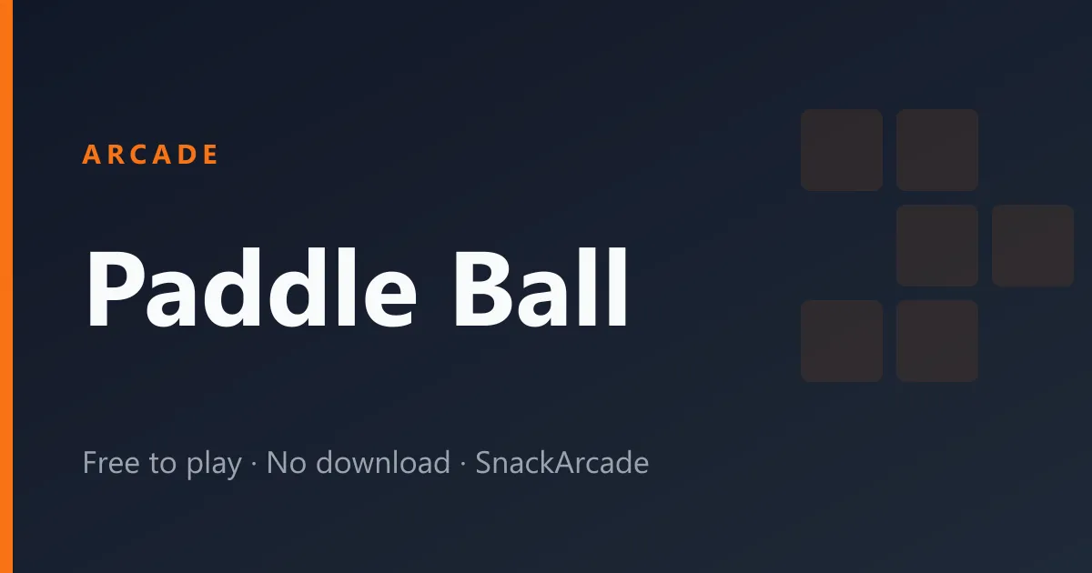 Paddle Ball playfield with two paddles, a bouncing ball and a score display