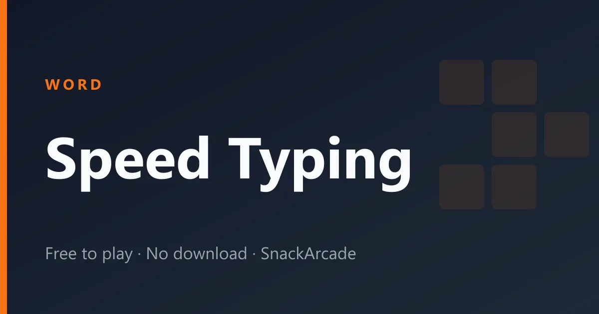 Speed Typing game with words falling down the screen and a typing input bar